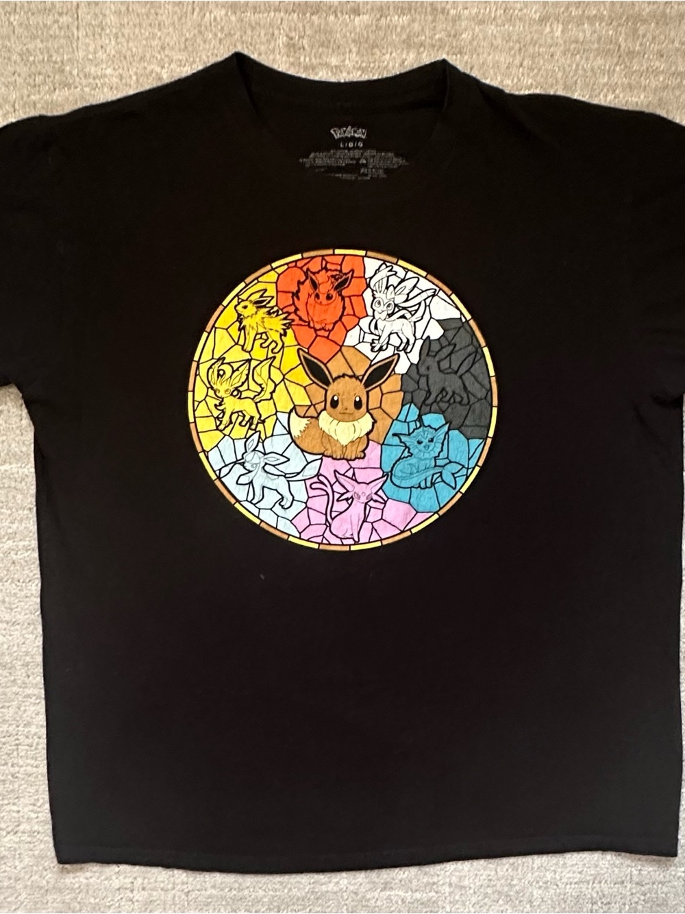 Black Eevee and Eeveelutions Graphic Tee